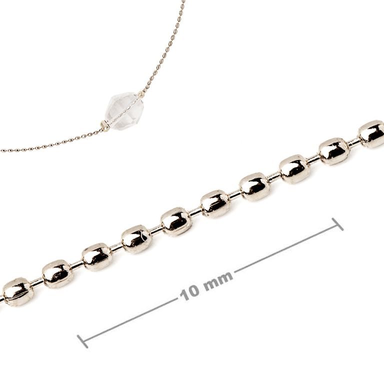 Unfinished ball chain for crimping silver