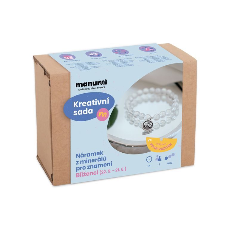 Manumi kreatívna sada na výrobu náramku z minerálov so znamením zverokruhu Blíženci