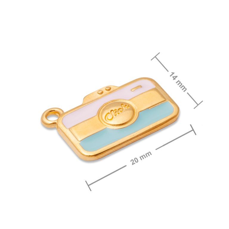 Manumi pendant camera 20x14mm gold-plated