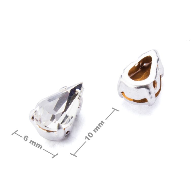 Manumi našívací hruška v kotlíku 10x6 mm Crystal