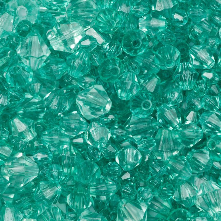 Acrylic faceted beads 4-8 mm turquoise