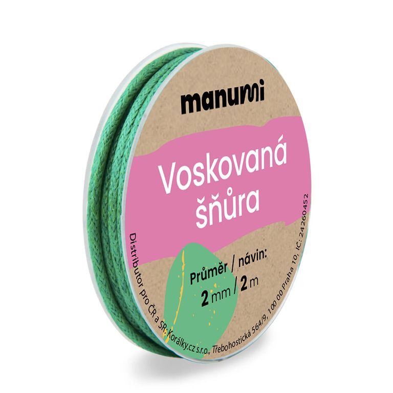 Voskovaná šňůra 2 mm/2m zelená