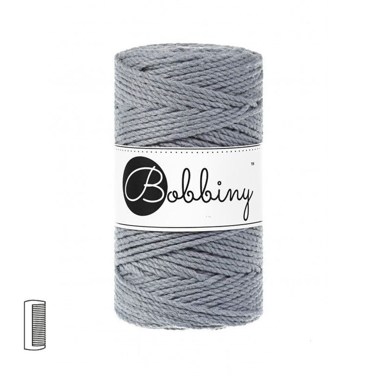 Bobbiny Macramé příze Regular 3PLY 3mm Steel