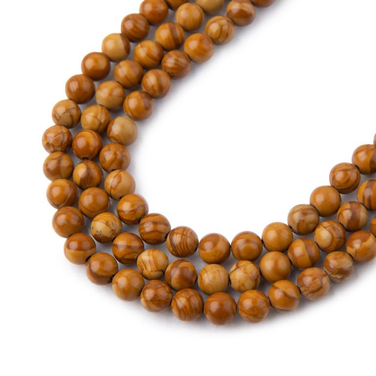 Yellow Wooden Jasper beads 4mm