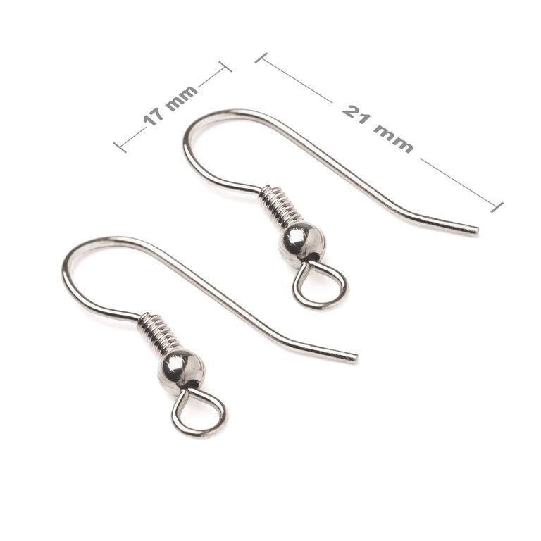 Earring fishooks with ball 21x17mm silver