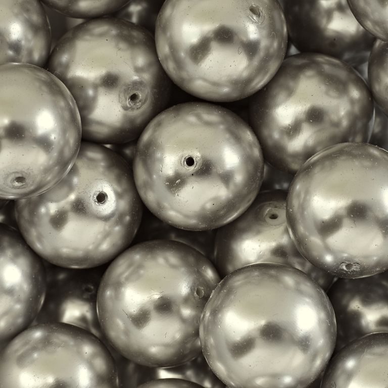 Czech glass pearls 18mm brown grey