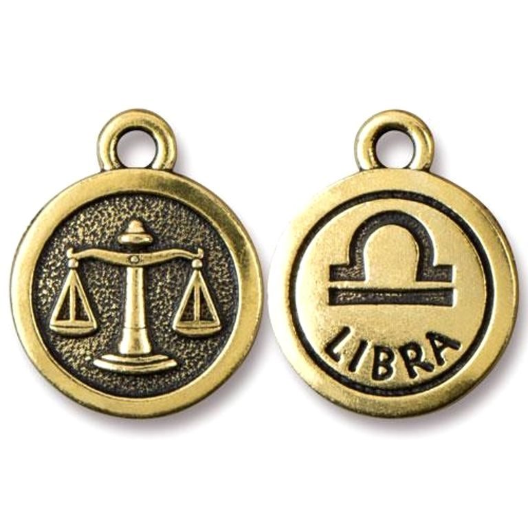 TierraCast pendant Libra antique gold