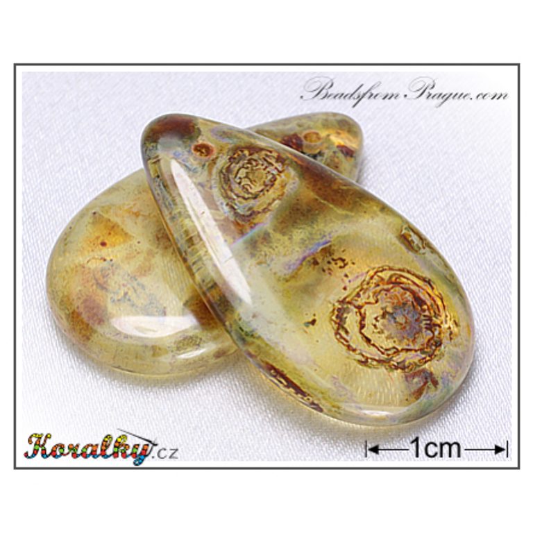 Czech glass Travertin pressed beads No.40