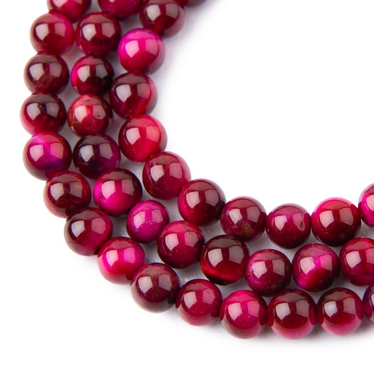 Pink Tiger Eye AA beads 8mm