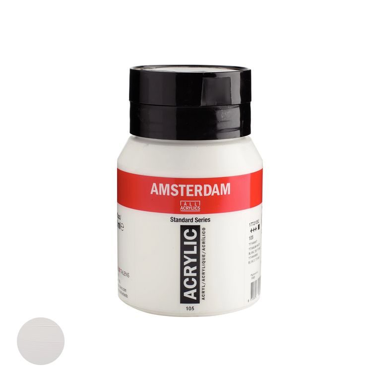 Amsterdam akrylová barva v dóze Standart Series 500 ml 105 Titanium White