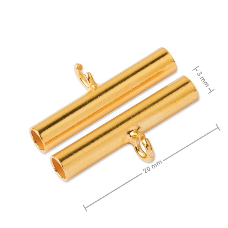 Silver spacer tube 20x3mm gold plated No.1119