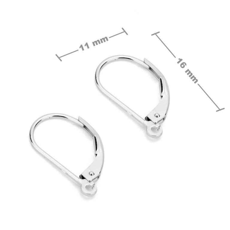 Sterling silver 925 leverback earring hook 16x11mm No.31