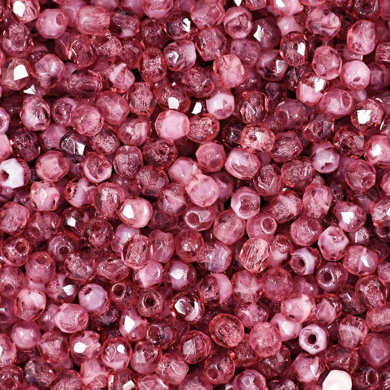 Manumi české broušené korálky 3mm Pearl Fuchsia