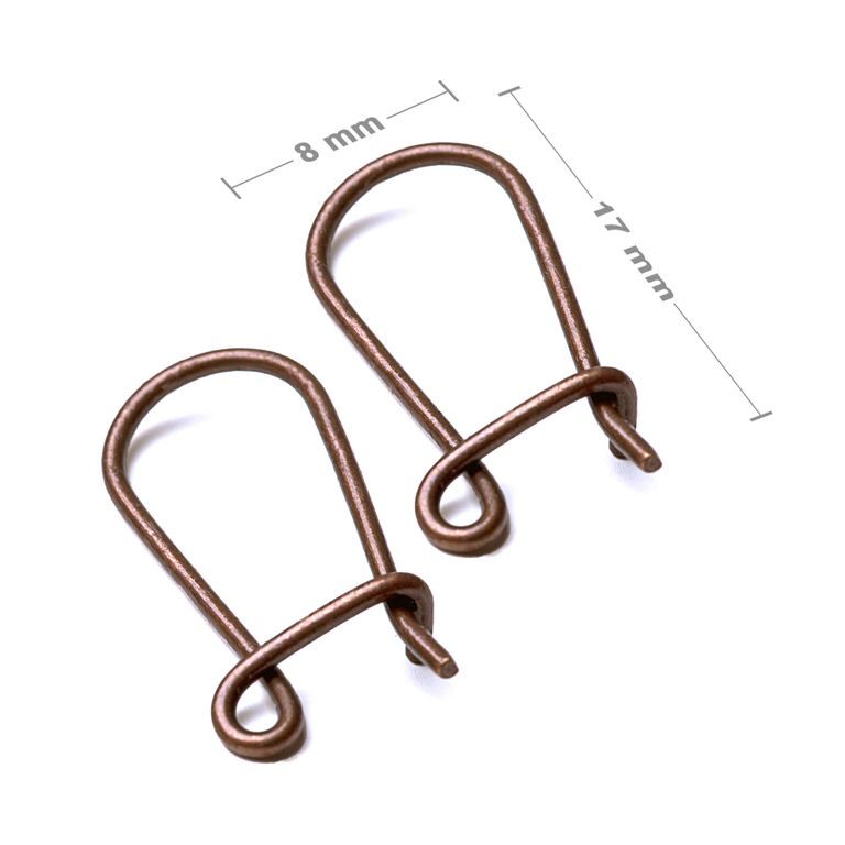 Kidney earring hooks 17x8mm antique copper