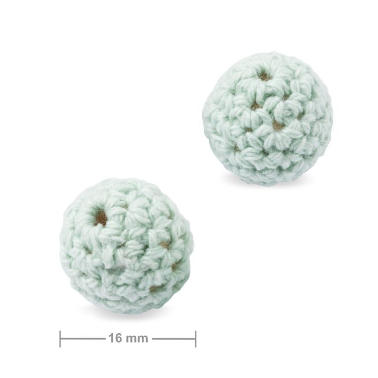 Crochet beads round 16mm Mint Green