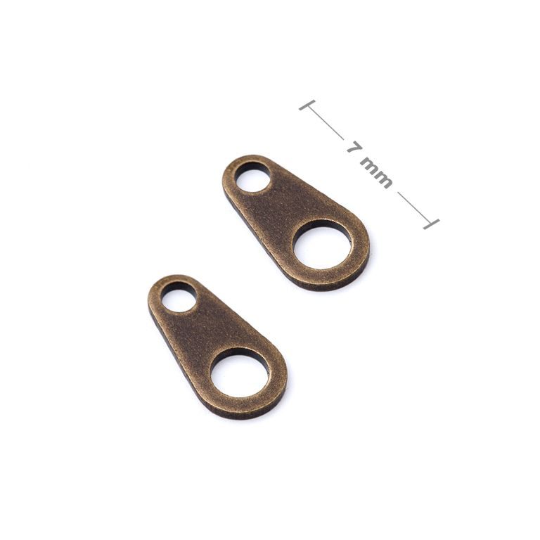 Flat clasp connector 7mm antique brass