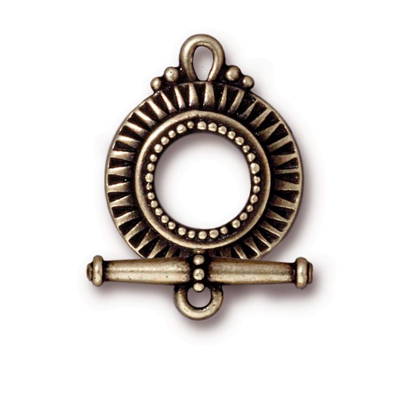 TierraCast toggle clasp Sunburst antique brass