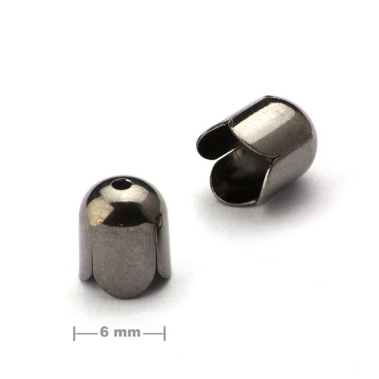 Tulip bead cap 6mm anthracite