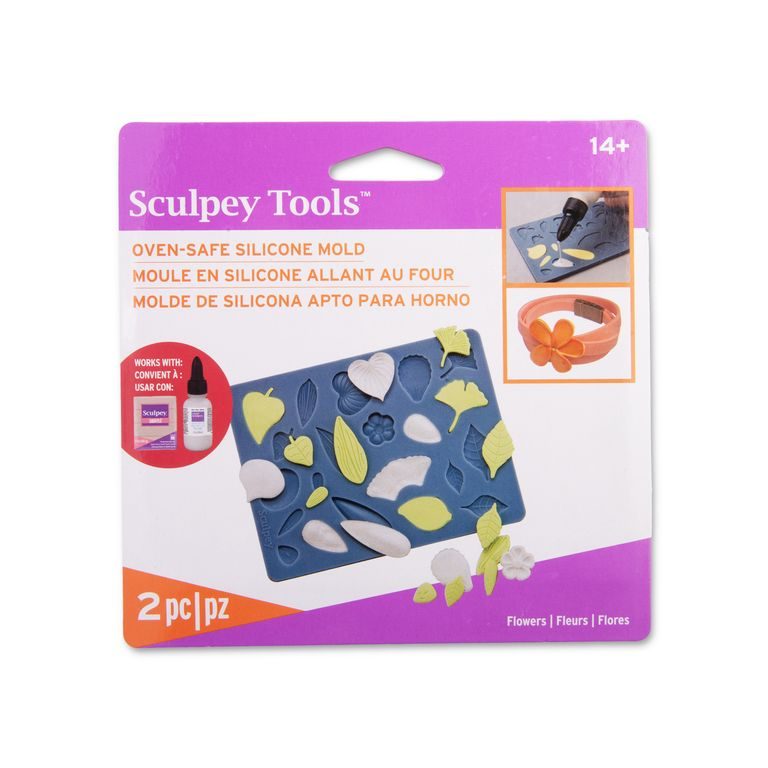 Sculpey silicone mould Leaves