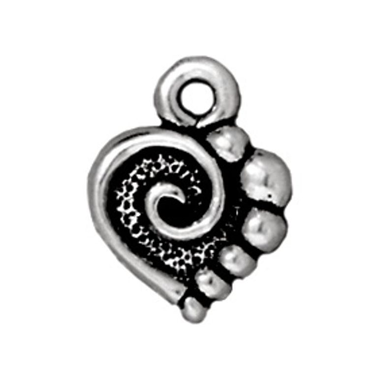 TierraCast pendant Spiral Heart antique silver