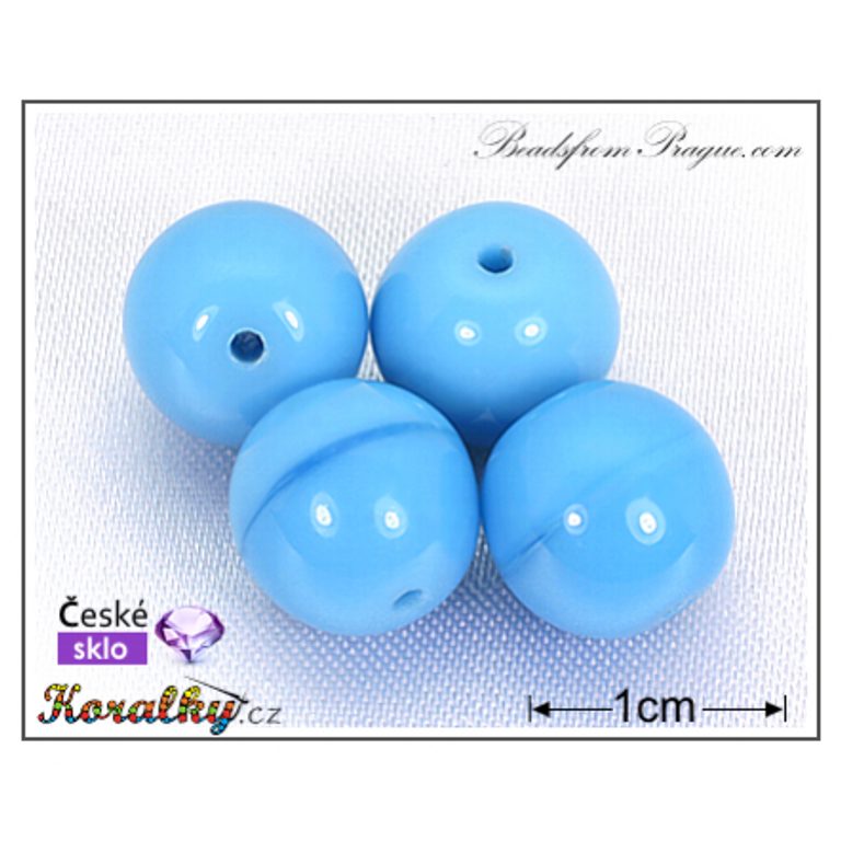 Czech glass pressed bead round 10mm turquoise No.67