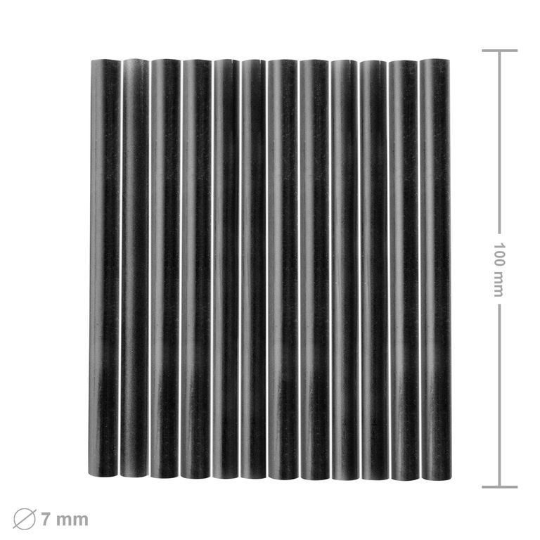 Batoane din silicon pentru pistolul de lipit negre 7,2x100mm 12buc