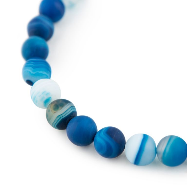 Blue striped agate 10 mm matte