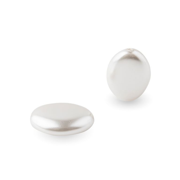 Czech glass shaped pearls 16x11mm white No.3