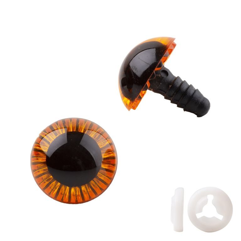 Pair of eyelets with safety cap 19,5mm orange