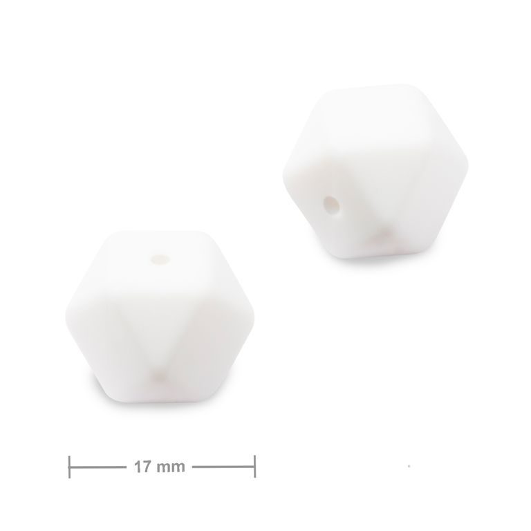 Silicone beads hexagon 17mm Snow White