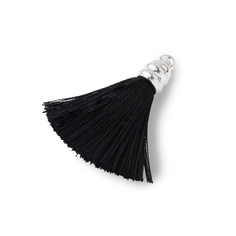 Silver tassel 4cm black No.1189