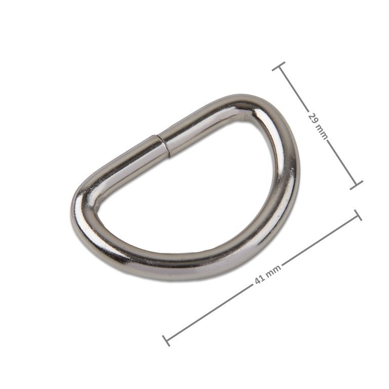 Galanterní polokroužek 41 x 29 mm v barvě platiny