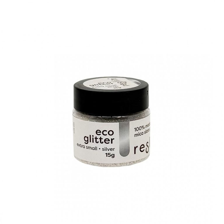 Reslin eco glitry do ekologické pryskyřice 15 g vel. XS v barvě stříbra