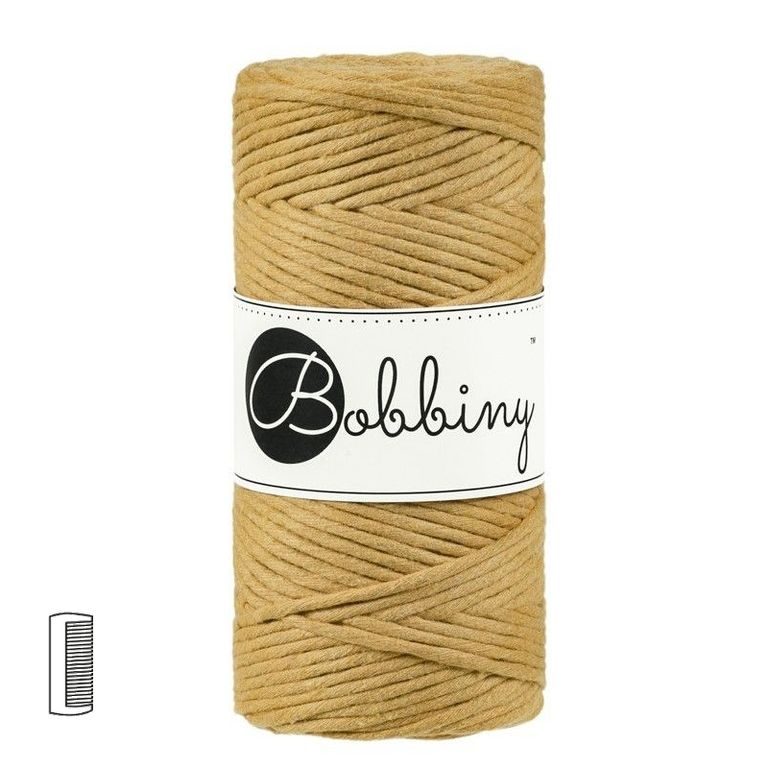 Bobbiny Fir textil Macramé Regular 3mm Mustard