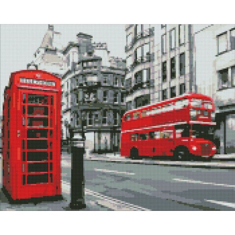 Pictat cu diamante, imagine cu stradă din Londra 40x50cm