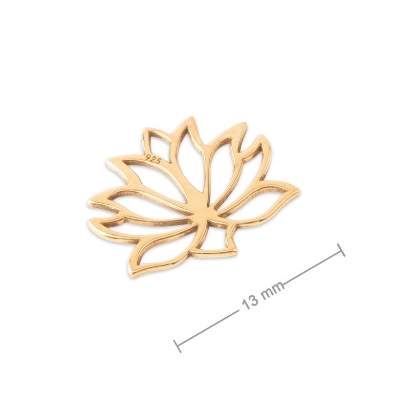 Piesă legătură din argint lotus 13mm placată cu aur de 24K nr.804