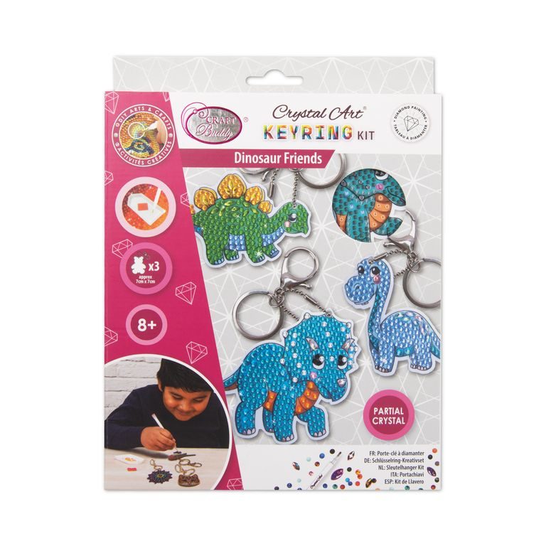 Diamond painting keyring kit dinosaurs