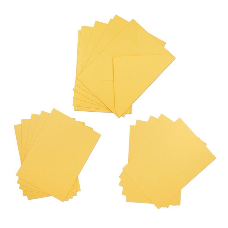 Set of cards with envelopes in gold colour 5pcs