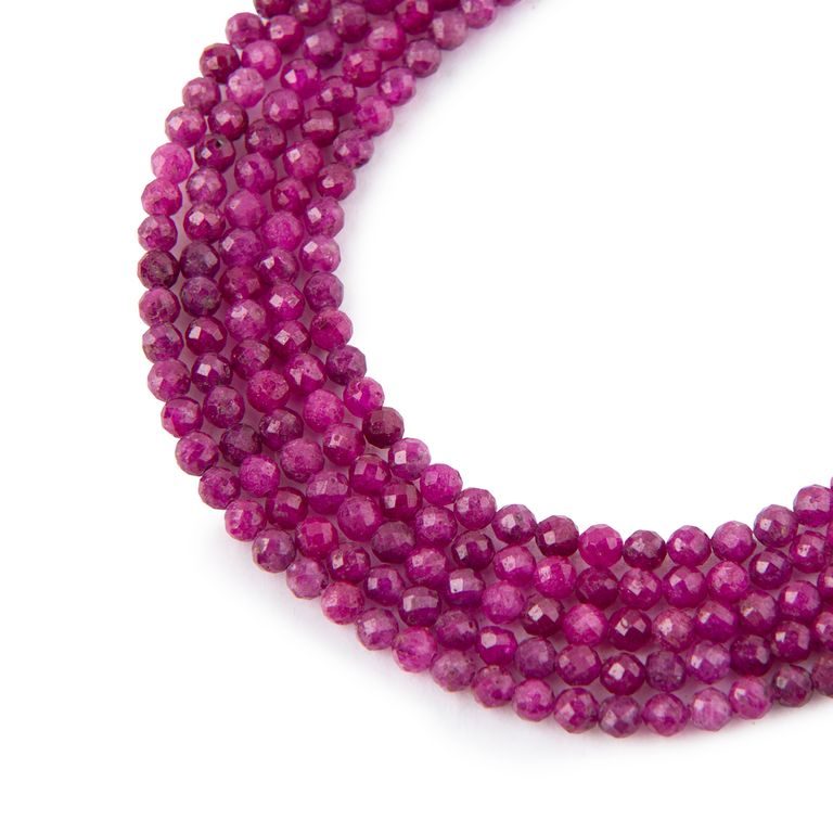 Ruby stone faceted beads 3mm