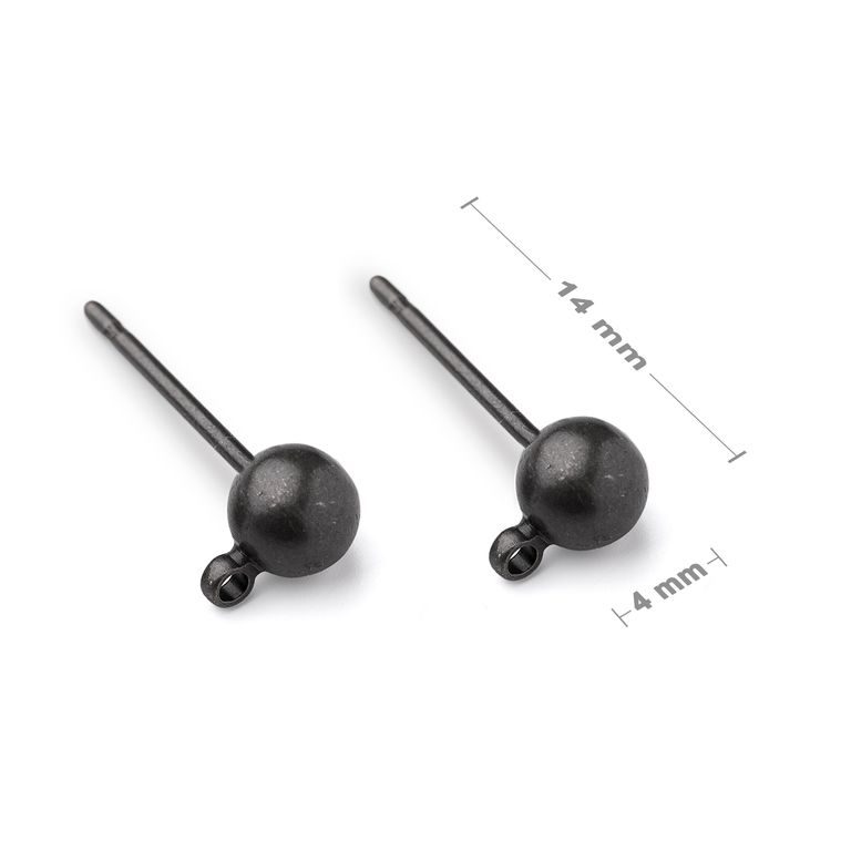 Ball ear posts 4mm anthracite