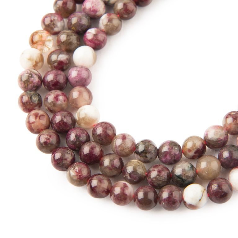 Rose Tourmaline beads 6mm