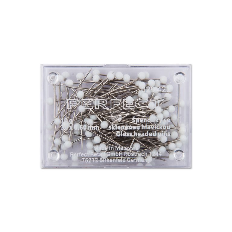 Špendlíky se skleněnou hlavičkou 30mm