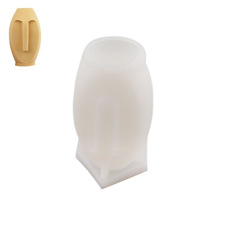 Silicone mould for casting abstract face 61x60x100mm