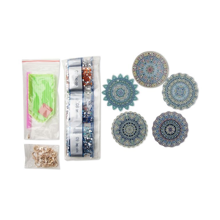 Diamond painting set keychains mandala 4pcs