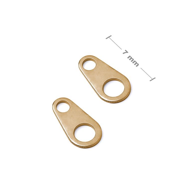 Flat clasp connector 7mm gold