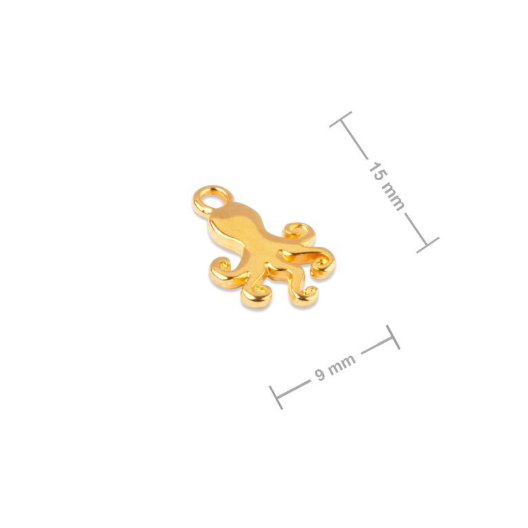Manumi pandantiv caracatiță 15x9mm placat cu aur