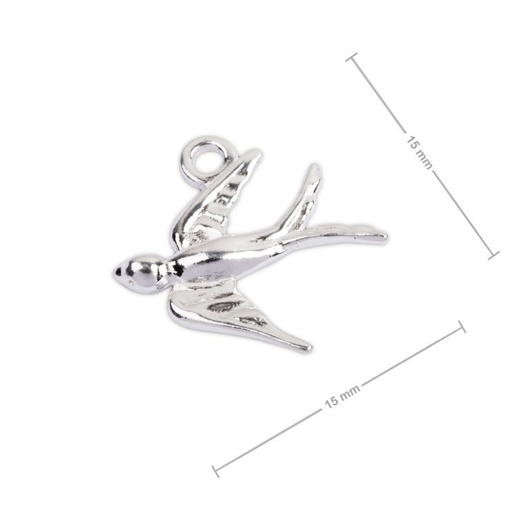 Silver Pendant Swallow