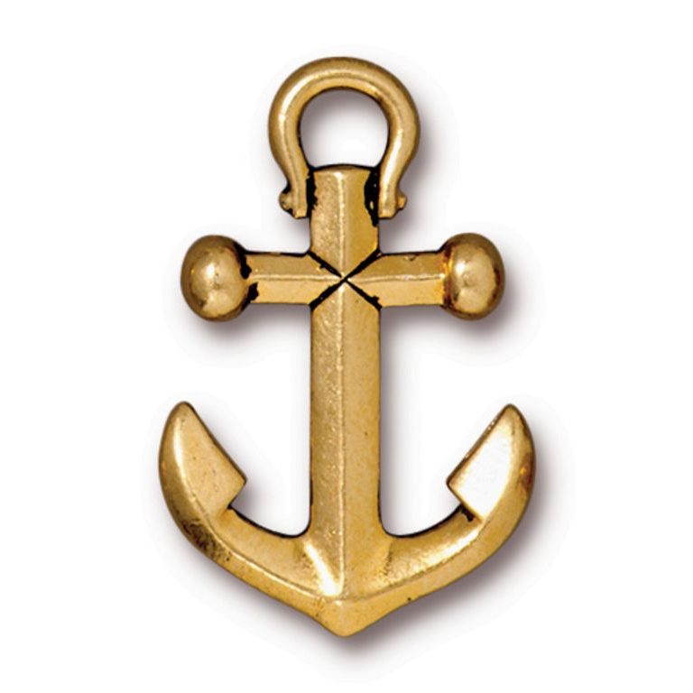 TierraCast přívěsek Anchor Charm starozlatý