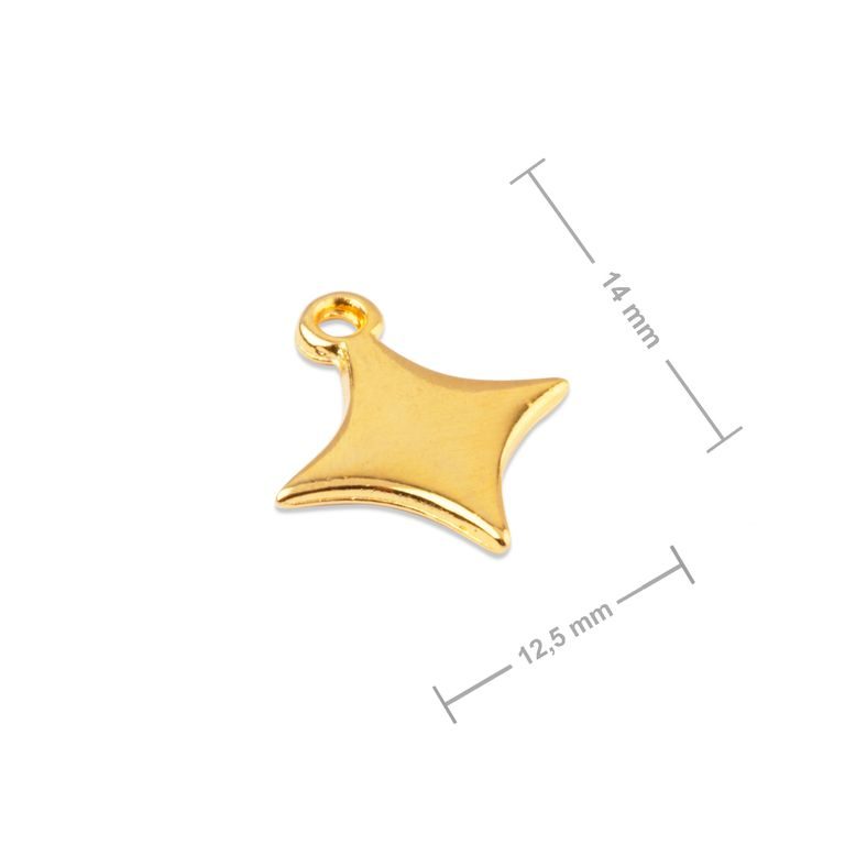 Manumi pendant four-pointed star 14x12.5mm gold-plated