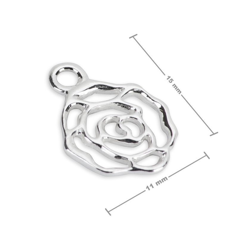 Stříbrný přívěsek růže č.500